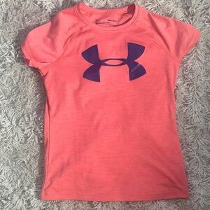 Under Armour Kids' Coral and Navy Logo Tee